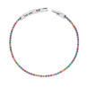 BRACCIALE TENNIS GRIFFE CM 19-21 CON CRYSTAL MM 2 MULTICOLOR REGOLABILE IN ACCIAIO