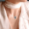 CIONDOLO CROCE CON CUBIC ZIRCONIA NERI IN ARGENTO 925 GALVANICA RODIO