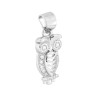 CIONDOLO GUFO CON CUBIC ZIRCONIA BIANCHI IN ARGENTO 925 GALVANICA RODIO