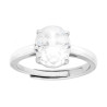 ANELLO SOLITARIO OVALE CUBIC ZIRCONIA BIANCO MM 10 X 8 IN ARGENTO 925 GALVANICA RODIO