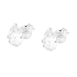 ORECCHINI PUNTO LUCE GOCCIA CUBIC ZIRCONIA BIANCHI IN ARGENTO 925