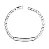 BRACCIALE UOMO CATENA GRUMETTA CON TARGA RIGATA IN ACCIAIO