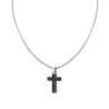 COLLANA CATENA VENEZIANA TONDA E CROCE CON DECORO PALLINATO IN ACCIAIO