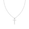 COLLANA CATENA FORZATINA DIAMANTATA CON CROCE IN ACCIAIO