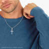 COLLANA CATENA VENEZIANA TONDA CON CROCE E GESU CRISTO IN ACCIAIO