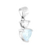 CIONDOLO PUNTO LUCE CUORI CUBIC ZIRCONIA BIANCO E ACQUAMARINA IN ARGENTO 925 GALVANICA RODIO