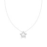 COLLANA CATENA FORZATINA DIAMANTATA CON STELLA E CUBIC ZIRCONIA BIANCHI IN ARGENTO 925 GALVANICA RODIO