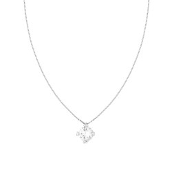 COLLANA CATENA VENEZIANA DIAMANTATA CON PUNTO LUCE CUBIC ZIRCONIA BIANCO IN ARGENTO 925 GALVANICA RODIO