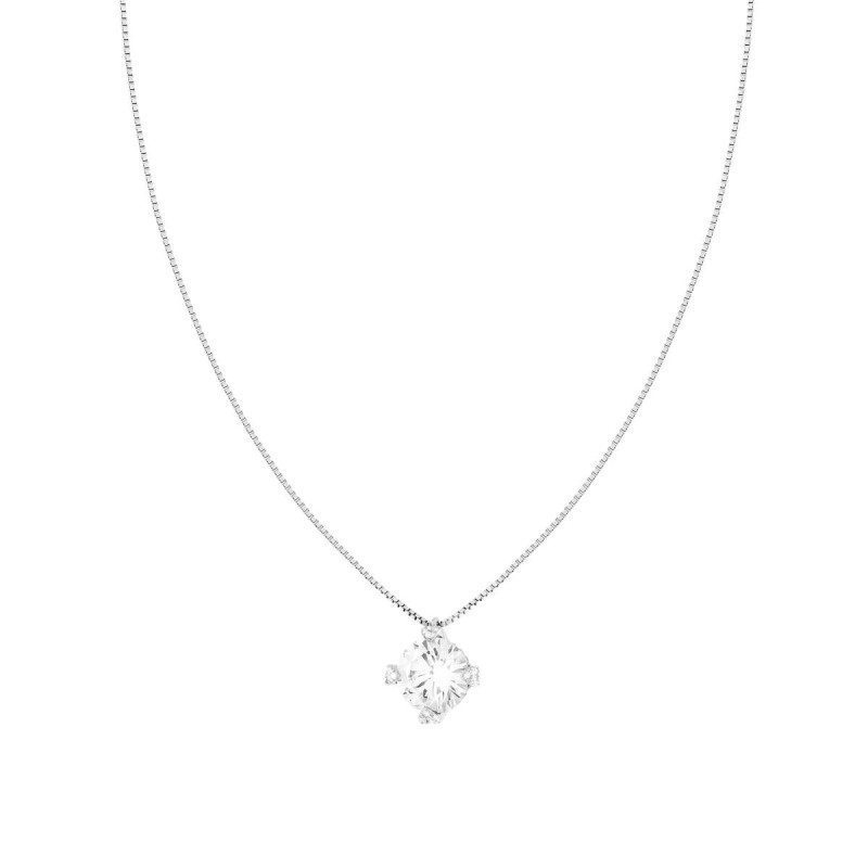 COLLANA CATENA VENEZIANA DIAMANTATA CON PUNTO LUCE CUBIC ZIRCONIA BIANCO IN ARGENTO 925 GALVANICA RODIO