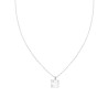 COLLANA CATENA FORZATINA CON PUNTO LUCE QUADRATO PRINCESS CUBIC ZIRCONIA BIANCO MM 8 IN ARGENTO 925 GALVANICA RODIO