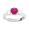 ANELLO TRILOGY ROSSO RUBINO E CUBIC ZIRCONIA BIANCHI IN ARGENTO 925 GALVANICA RODIO