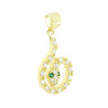 CIONDOLO SERPENTE CON CUBIC ZIRCONIA BIANCHI E VERDE SMERALDO IN ARGENTO 925 GALVANICA ORO