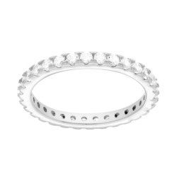 ANELLO ETERNITY VERETTA A GIRO CON CUBIC ZIRCONIA BIANCHI MM 2 IN ARGENTO 925 GALVANICA RODIO