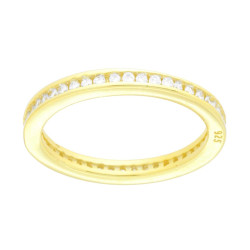 ANELLO ETERNITY VERETTA A GIRO CON CUBIC ZIRCONIA BIANCHI IN ARGENTO 925 GALVANICA ORO