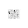 CIONDOLO LETTERA INIZIALE CON CUBIC ZIRCONIA BIANCHI IN ARGENTO 925 GALVANICA RODIO