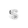 CIONDOLO LETTERA INIZIALE CON CUBIC ZIRCONIA BIANCHI IN ARGENTO 925 GALVANICA RODIO