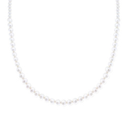 COLLANA PERLA DEGRADE IN VETRO PERLATO CON FILO E CHIUSURA IN ARGENTO 925 GALVANICA RODIO