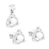 PARURE SET ORECCHINI E CIONDOLO GALASSIA CON PERLA E CUBIC ZIRCONIA BIANCHI IN ARGENTO 925 GALVANICA RODIO