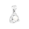 PARURE SET ORECCHINI E CIONDOLO GALASSIA CON PERLA E CUBIC ZIRCONIA BIANCHI IN ARGENTO 925 GALVANICA RODIO