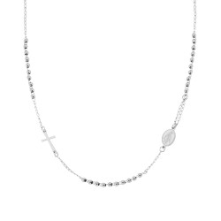 COLLANA ROSARIO MODELLO GIROCOLLO CM 50 CON PALLINE MM 3 IN ACCIAIO