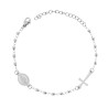 BRACCIALE ROSARIO CM 18+5 CON GRANI PALLINA LISCIA MM 3 CON CROCE E MEDAGLIA MADONNA IN ACCIAIO