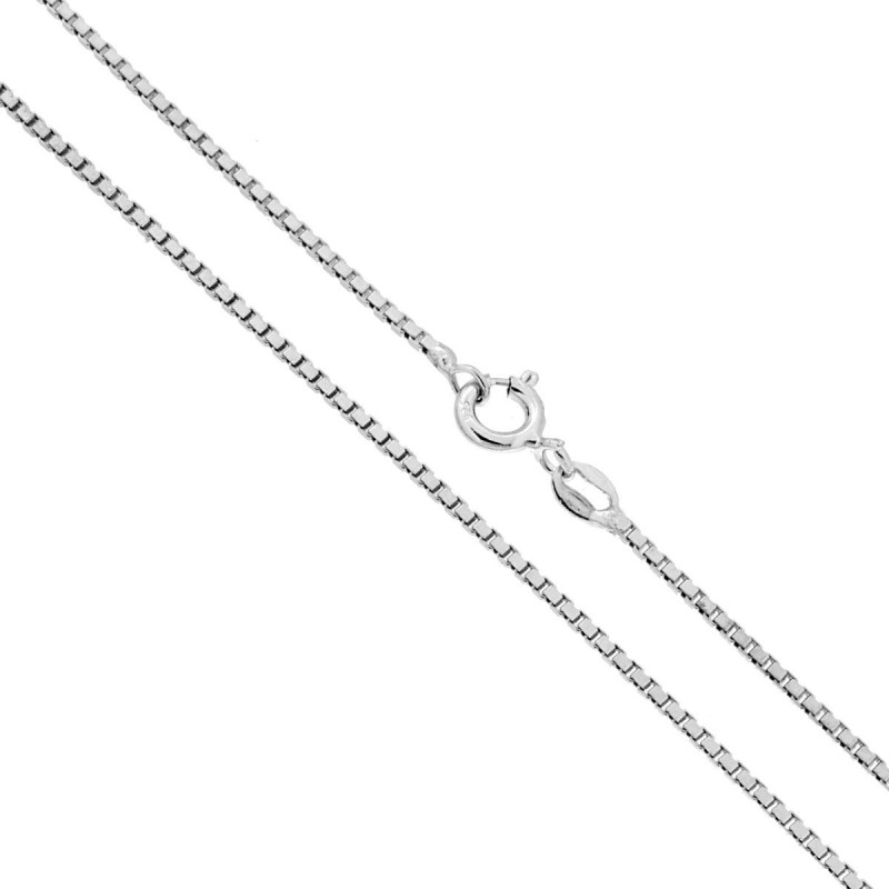 CATENA VENEZIANA DIAMANTATA 030 SEZIONE MM 1.4 LUNGHEZZA CM 60 IN ARGENTO 925 GALVANICA RODIO