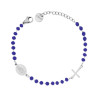 BRACCIALE ROSARIO CM 17+3 CON GRANI IN CRYSTAL COLORE BLU MM 3.5 IN ACCIAIO