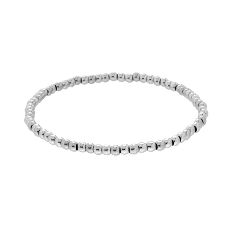 BRACCIALE ELASTICO CON PALLINE LISCE MM 3 IN ACCIAIO