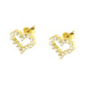 ORECCHINI CUORE CON CRYSTAL BIANCHI IN ACCIAIO COLORE ORO