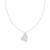 COLLANA CATENA FORZATINA CON CUORE BOMBATO E CRYSTAL BIANCHI IN ACCIAIO