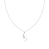 COLLANA CATENA FORZATINA CON PERLA E NASTRO CON CRYSTAL BIANCHI IN ACCIAIO
