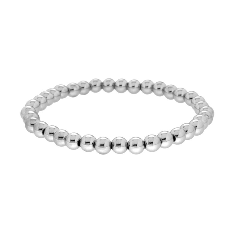 BRACCIALE ELASTICO CON PALLINE LISCE MM 6 IN ACCIAIO
