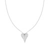 COLLANA CATENA FORZATINA CON CUORE BOMBATO E CRYSTAL BIANCHI IN ACCIAIO E OTTONE