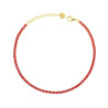 BRACCIALE TENNIS GRIFFE CM 17+5 CON CRYSTAL MM 2 ROSSO RUBINO IN ACCIAIO COLORE ORO