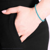 BRACCIALE ELASTICO CON PERLE COLORE TURCHESE MM 3