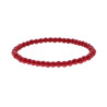 BRACCIALE ELASTICO CON PERLE COLORE ROSSO CORALLO MM 4