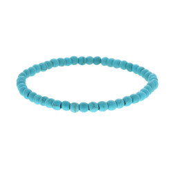 BRACCIALE ELASTICO CON PERLE COLORE TURCHESE MM 4