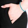 BRACCIALE ELASTICO CON PERLE COLORE TURCHESE MM 4