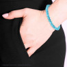 BRACCIALE ELASTICO CON PERLE COLORE TURCHESE MM 6