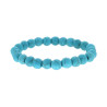 BRACCIALE ELASTICO CON PERLE COLORE TURCHESE MM 8