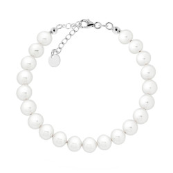 BRACCIALE FILO PERLE MM 8 IN ACCIAIO