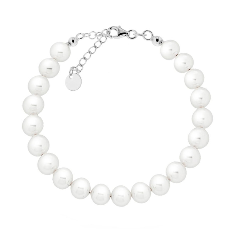 BRACCIALE FILO PERLE MM 8 IN ACCIAIO