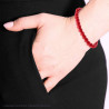 BRACCIALE ELASTICO CON PERLE COLORE ROSSO CORALLO MM 6