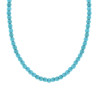 COLLANA FILO PERLE MM 6 COLORE TURCHESE IN ACCIAIO