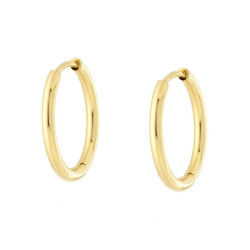 ORECCHINI CERCHIO SCATTINO MM 15 IN ACCIAIO COLORE ORO