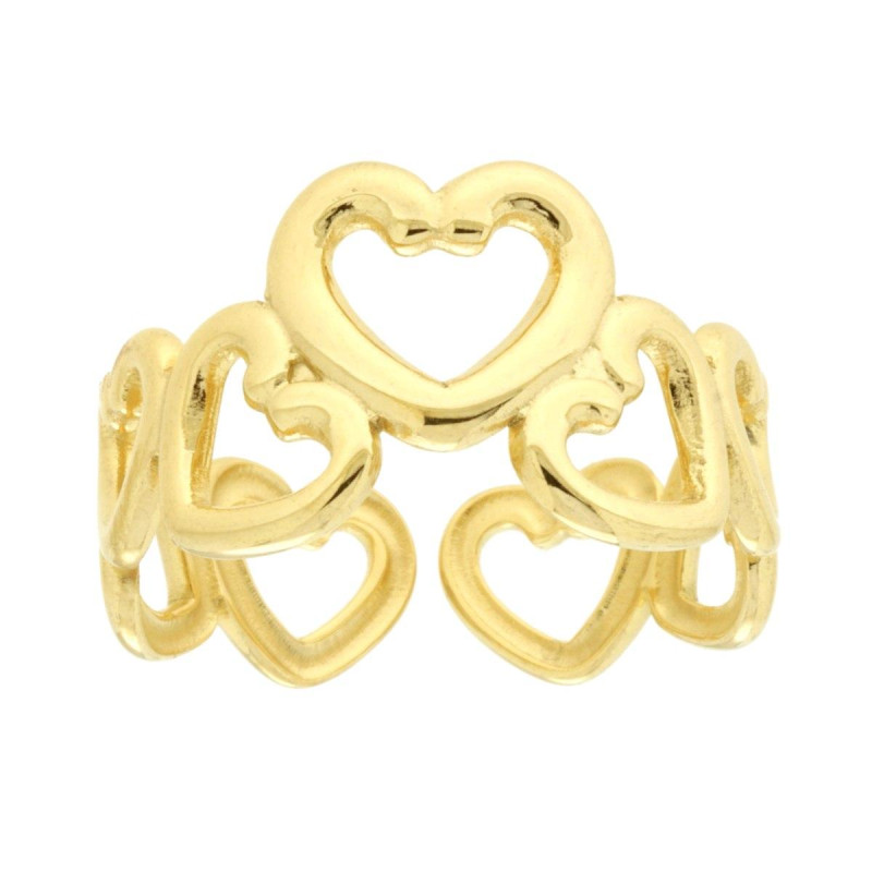 ANELLO FASCIA CUORI IN ACCIAIO COLORE ORO