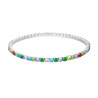 BRACCIALE TENNIS ELASTICO CON CRYSTAL MULTICOLOR MM 3 IN ACCIAIO