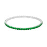 BRACCIALE TENNIS ELASTICO CON CRYSTAL COLORE VERDE SMERALDO M 3 IN ACCIAIO