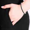 BRACCIALE TENNIS ELASTICO CON CRYSTAL NERO MM 4 IN ACCIAIO