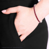 BRACCIALE TENNIS ELASTICO CON CRYSTAL ROSSO RUBINO MM 4 IN ACCIAIO